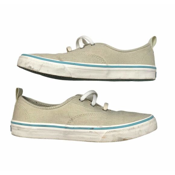 Sperry Top Sider Femmes Cream Lace Up Sneaker 8 - Picture 7 of 9